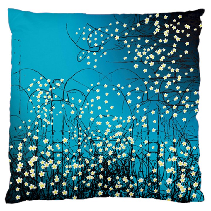 Flower Back Leaf River Blue Star Large Cushion Case (Two Sides)