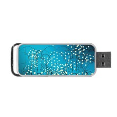 Flower Back Leaf River Blue Star Portable USB Flash (Two Sides)