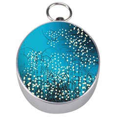 Flower Back Leaf River Blue Star Silver Compasses