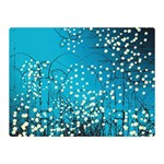 Flower Back Leaf River Blue Star Double Sided Flano Blanket (Mini)  35 x27  Blanket Back