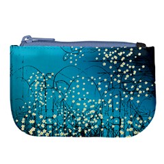 Flower Back Leaf River Blue Star Large Coin Purse