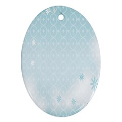 Flower Blue Polka Plaid Sexy Star Love Heart Ornament (Oval)