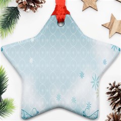 Flower Blue Polka Plaid Sexy Star Love Heart Ornament (Star)