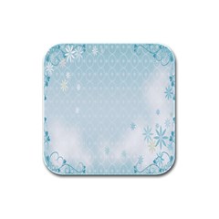 Flower Blue Polka Plaid Sexy Star Love Heart Rubber Square Coaster (4 pack) 