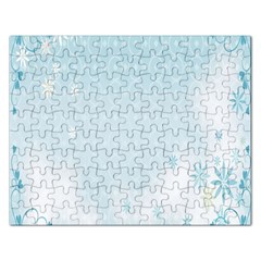 Flower Blue Polka Plaid Sexy Star Love Heart Rectangular Jigsaw Puzzl by Mariart