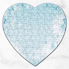 Flower Blue Polka Plaid Sexy Star Love Heart Jigsaw Puzzle (heart) by Mariart