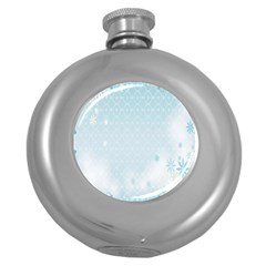 Flower Blue Polka Plaid Sexy Star Love Heart Round Hip Flask (5 oz)