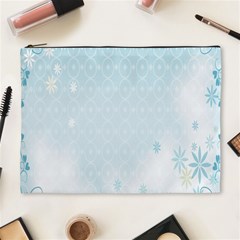 Flower Blue Polka Plaid Sexy Star Love Heart Cosmetic Bag (XL)