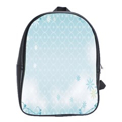 Flower Blue Polka Plaid Sexy Star Love Heart School Bag (Large)