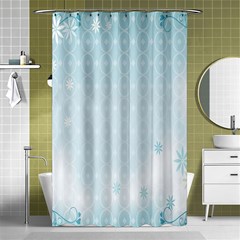 Flower Blue Polka Plaid Sexy Star Love Heart Shower Curtain 48  x 72  (Small) 