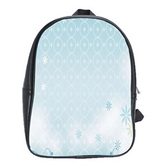 Flower Blue Polka Plaid Sexy Star Love Heart School Bag (XL)