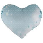 Flower Blue Polka Plaid Sexy Star Love Heart Large 19  Premium Heart Shape Cushions Front