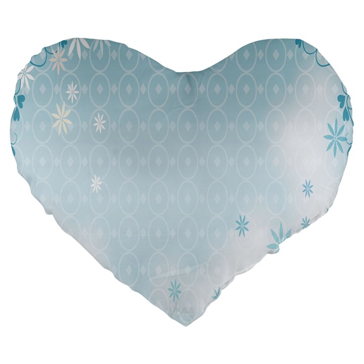 Flower Blue Polka Plaid Sexy Star Love Heart Large 19  Premium Heart Shape Cushions