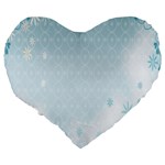 Flower Blue Polka Plaid Sexy Star Love Heart Large 19  Premium Heart Shape Cushions Back