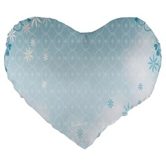 Flower Blue Polka Plaid Sexy Star Love Heart Large 19  Premium Flano Heart Shape Cushions