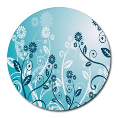 Flower Blue River Star Sunflower Round Mousepads