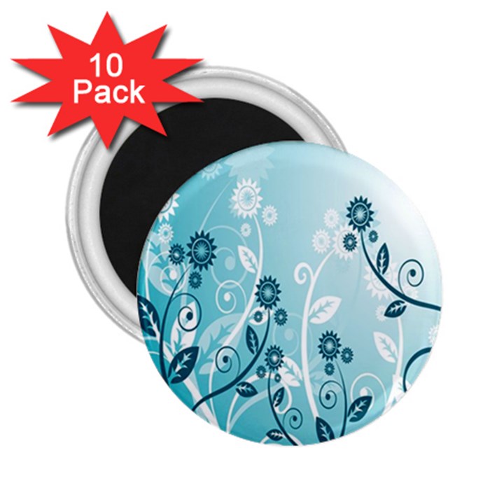 Flower Blue River Star Sunflower 2.25  Magnets (10 pack) 