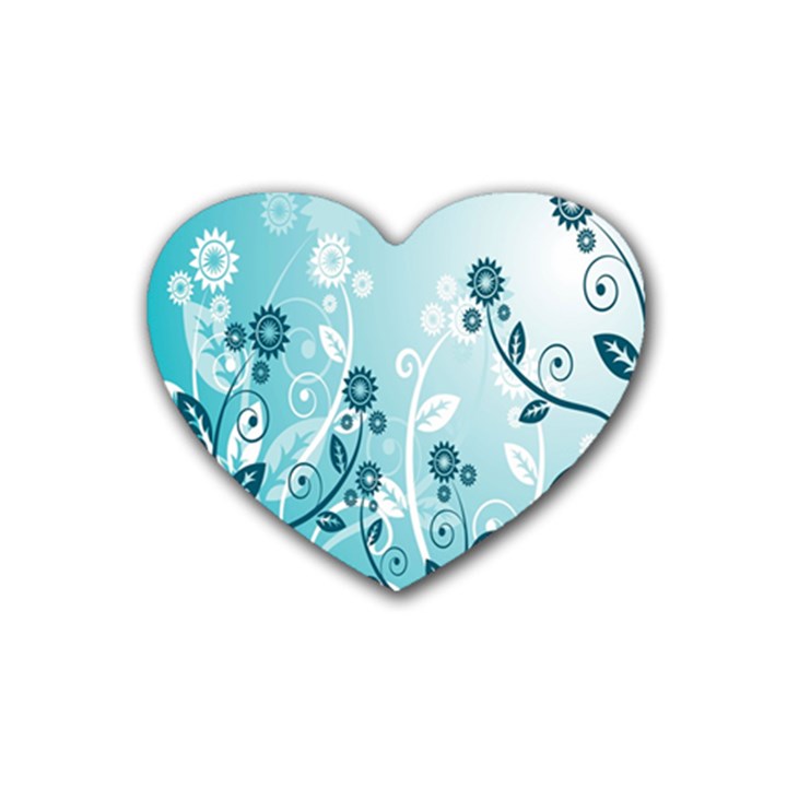 Flower Blue River Star Sunflower Heart Coaster (4 pack) 