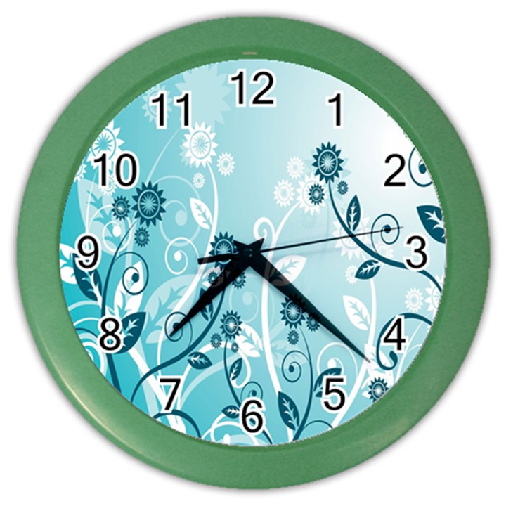 Flower Blue River Star Sunflower Color Wall Clocks