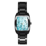 Flower Blue River Star Sunflower Stainless Steel Barrel Watch Front