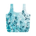 Flower Blue River Star Sunflower Full Print Recycle Bags (M)  Front