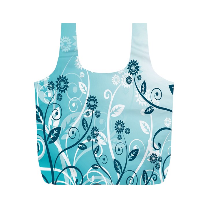 Flower Blue River Star Sunflower Full Print Recycle Bags (M) 