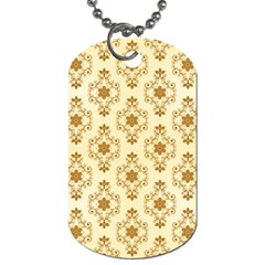 Flower Brown Star Rose Dog Tag (two Sides) by Mariart