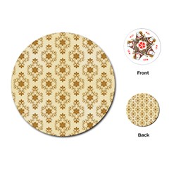 Flower Brown Star Rose Playing Cards (round) 