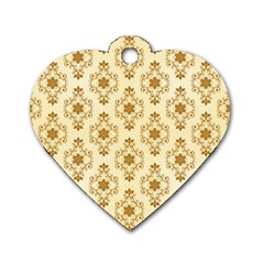 Flower Brown Star Rose Dog Tag Heart (two Sides)