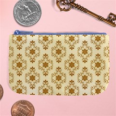 Flower Brown Star Rose Large Coin Purse