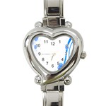 Flower Blue Sunflower Star Sexy Heart Italian Charm Watch Front