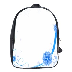 Flower Blue Sunflower Star Sexy School Bag (large)