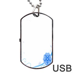 Flower Blue Sunflower Star Sexy Dog Tag Usb Flash (two Sides)