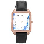 Flower Blue Sunflower Star Sexy Rose Gold Leather Watch  Front