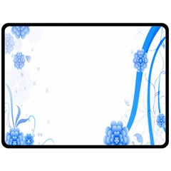 Flower Blue Sunflower Star Sexy Double Sided Fleece Blanket (large) 