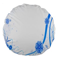 Flower Blue Sunflower Star Sexy Large 18  Premium Flano Round Cushions