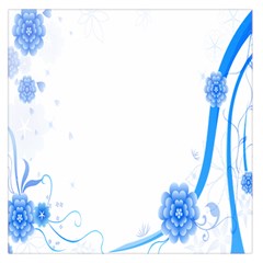 Flower Blue Sunflower Star Sexy Large Satin Scarf (square)