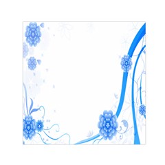 Flower Blue Sunflower Star Sexy Small Satin Scarf (square)