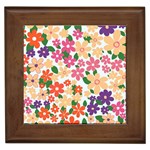 Flower Floral Rainbow Rose Framed Tiles Front