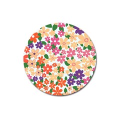 Flower Floral Rainbow Rose Magnet 3  (Round)