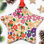 Flower Floral Rainbow Rose Star Ornament (Two Sides) Front