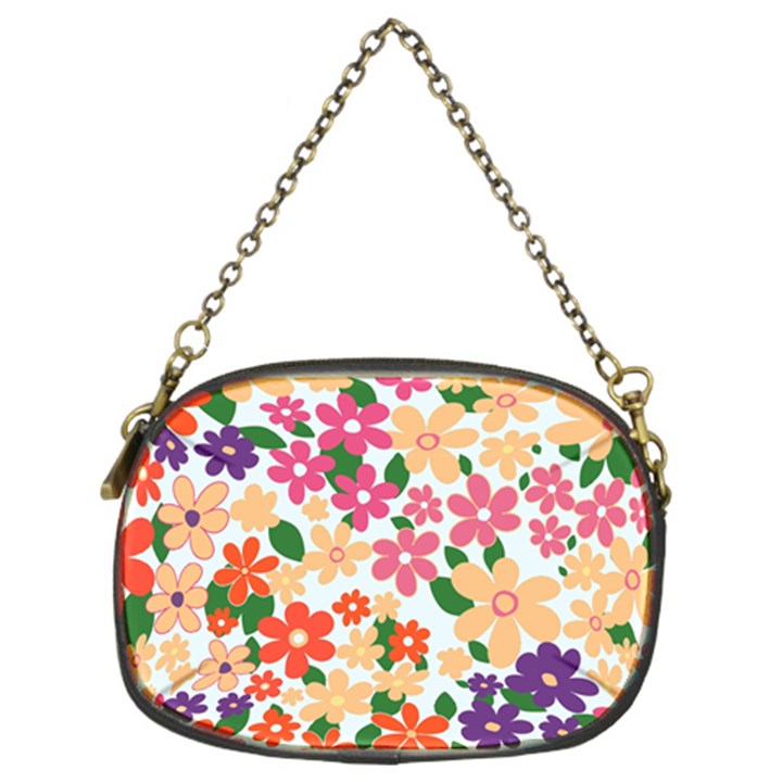 Flower Floral Rainbow Rose Chain Purses (Two Sides) 