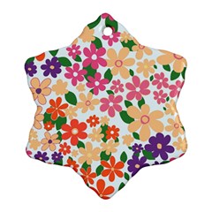 Flower Floral Rainbow Rose Ornament (Snowflake)