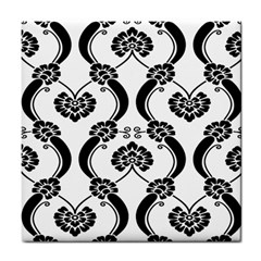 Flower Floral Black Sexy Star Black Tile Coasters