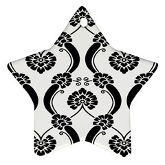 Flower Floral Black Sexy Star Black Ornament (star)