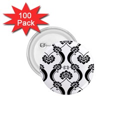 Flower Floral Black Sexy Star Black 1 75  Buttons (100 Pack) 