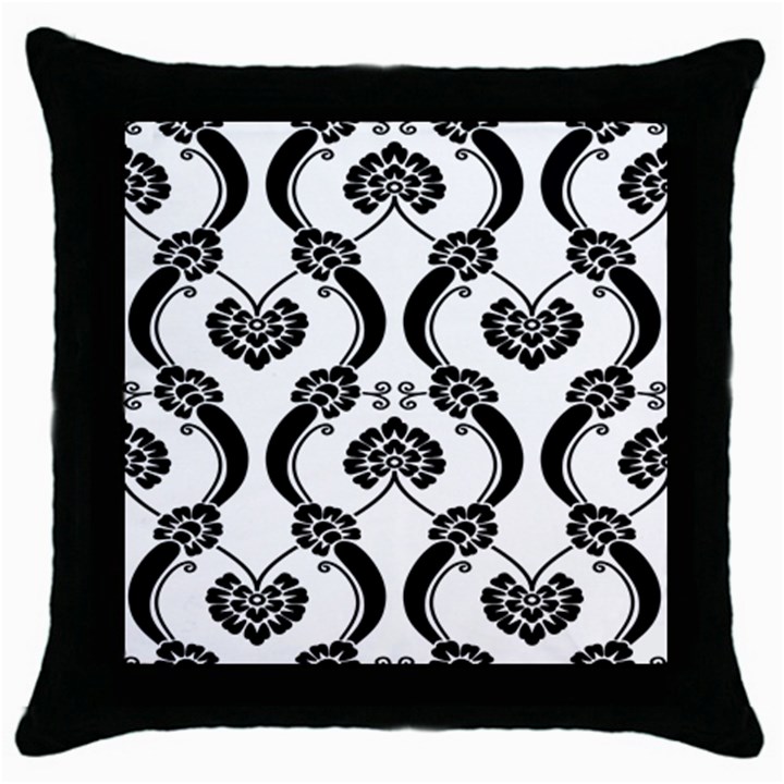 Flower Floral Black Sexy Star Black Throw Pillow Case (Black)