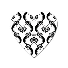 Flower Floral Black Sexy Star Black Heart Magnet by Mariart