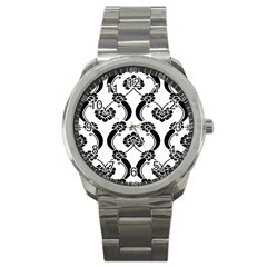 Flower Floral Black Sexy Star Black Sport Metal Watch