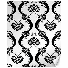 Flower Floral Black Sexy Star Black Canvas 16  X 20   by Mariart